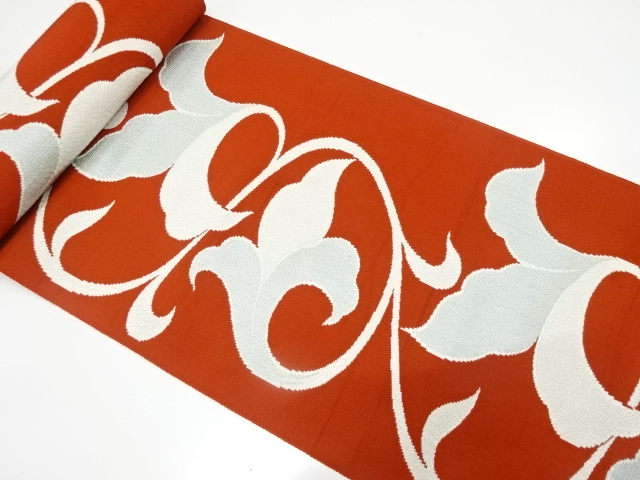 JAPANESE KIMONO / ANTIQUE BOLT FOR HASSUN OBI / WOVEN CHINESE FLOWERS